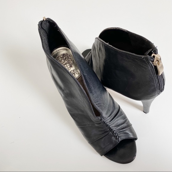 Vince Camuto Fluttery Leather Peep Toe Booties - Picture 3 of 7